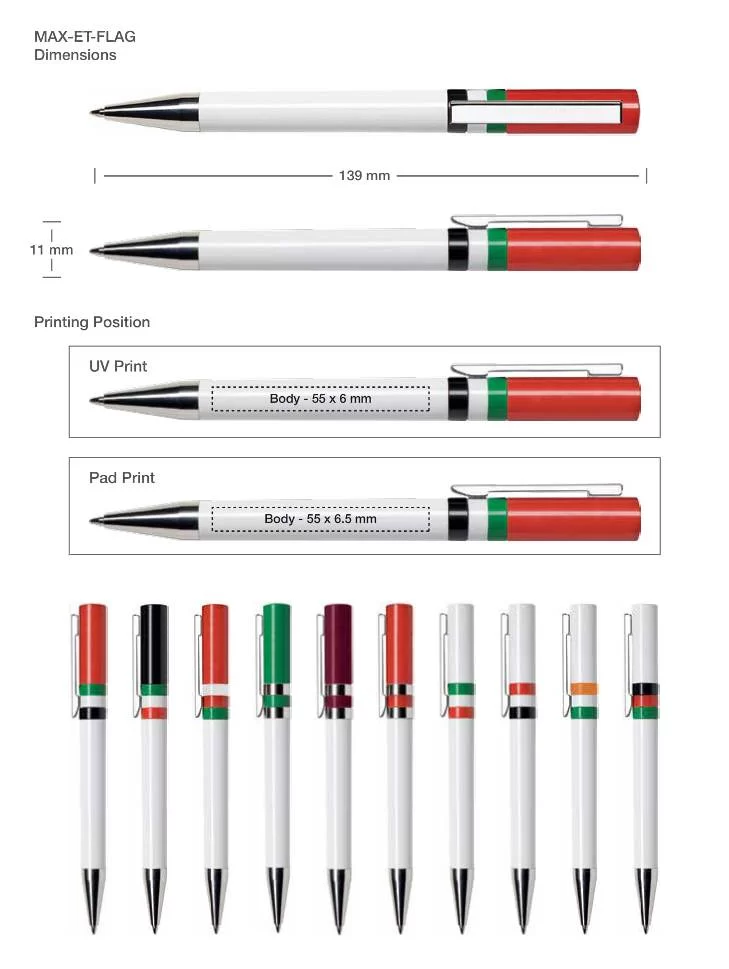 Flag Pens Printing Details