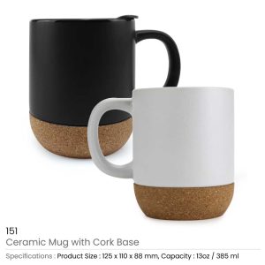 Mugs with Lid and Cork Base