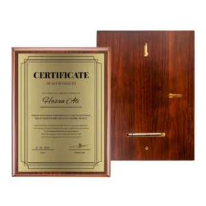 Portrait Wooden Plaques with Stand and Presentation Box - Image 3