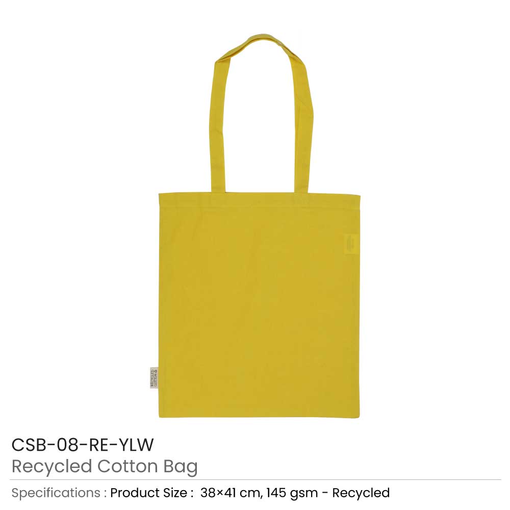 Recycled-Cotton-Bags-Yellow-CSB-08-RE-YLW