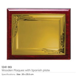 Wooden Plaques with Gold Spanish Plate - Image 3