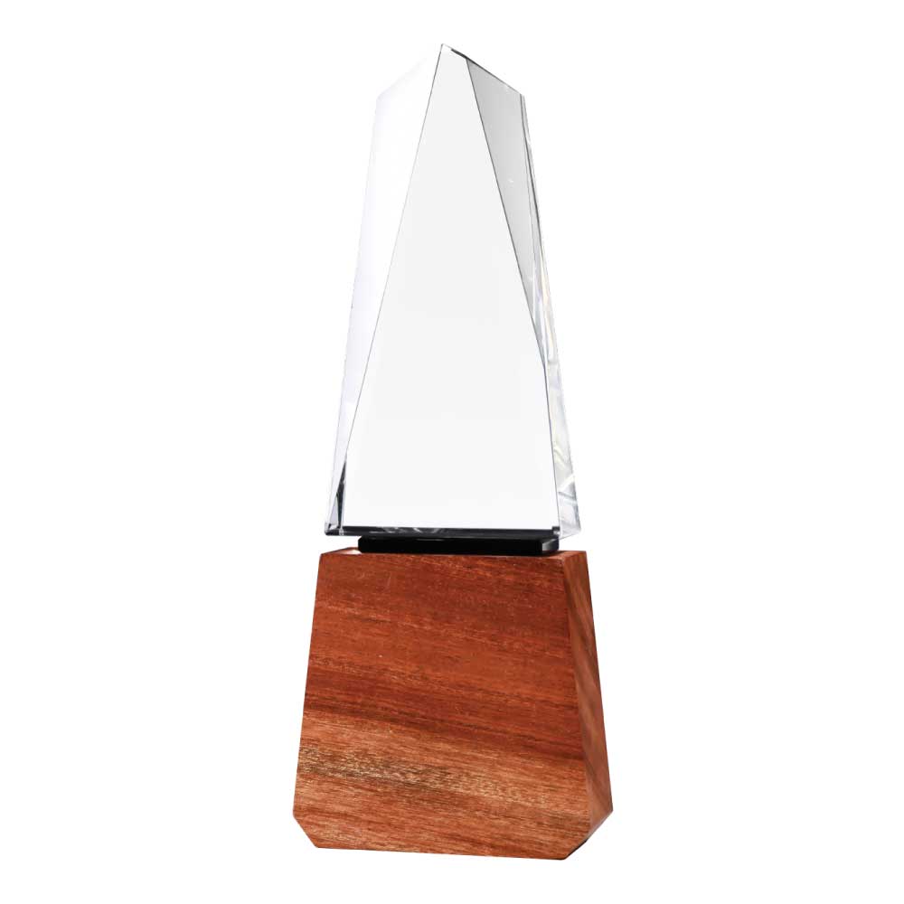Tower-Shape-Crystal-Awards-with-Wooden-Base-CR-58-Blank