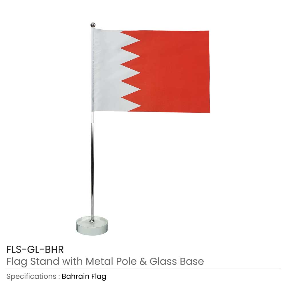 BAHRAIN-Flag-with-Metal-Pole-and-Glass-Base-FLS-GL-BHR