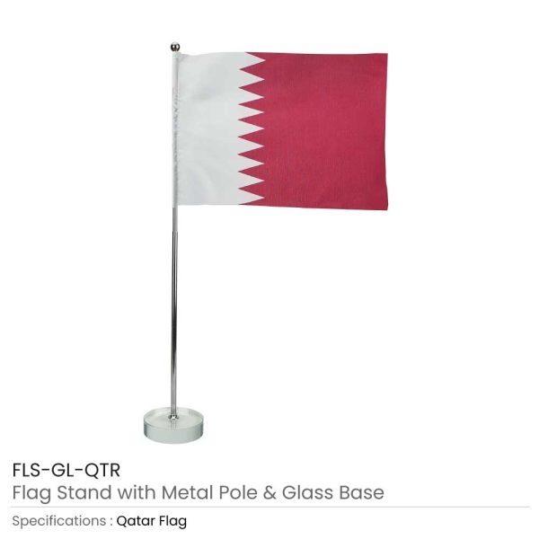 Qatar Flag with Stand