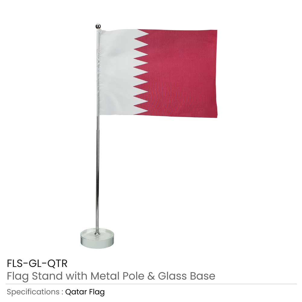 QATAR-Flag-with-Metal-Pole-and-Glass-Base-FLS-QTR