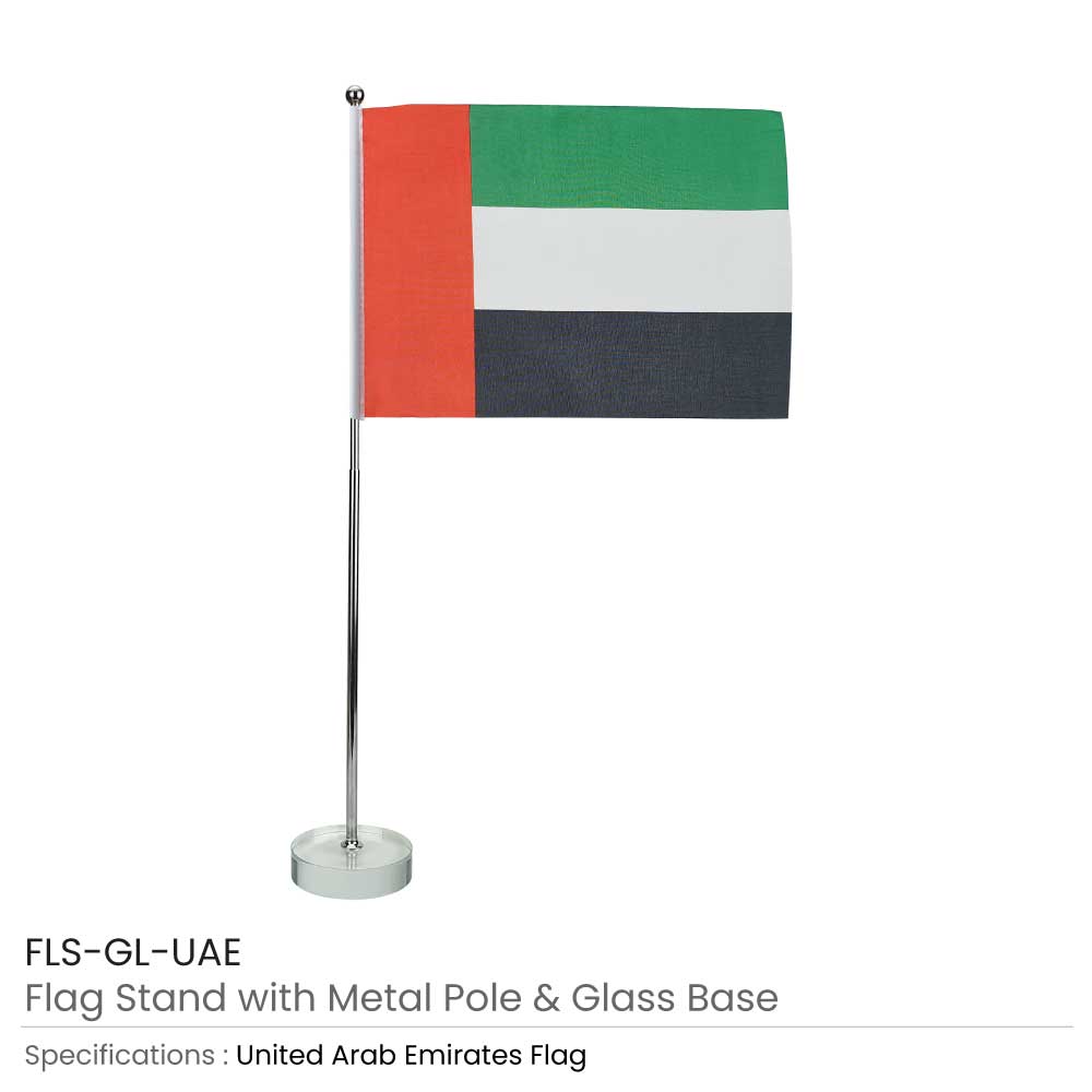 UAE-Flag-with-Metal-Pole-and-Glass-Base-FLS-GL-UAE