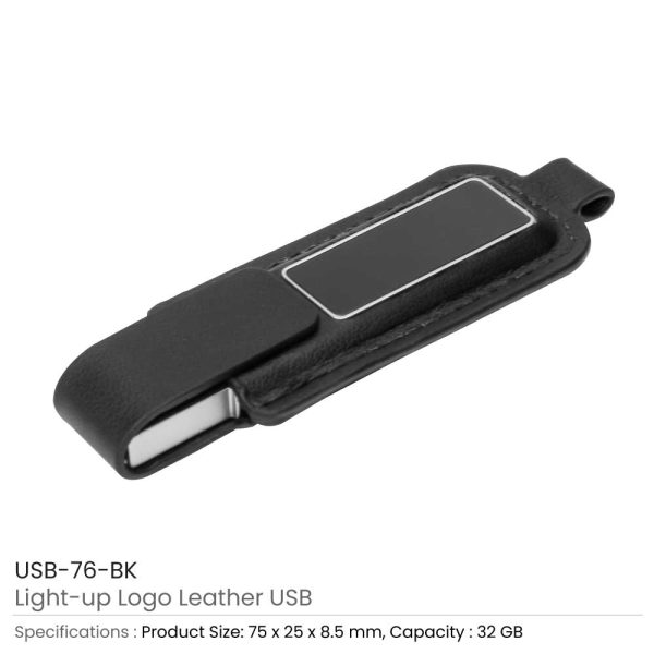 Light Up Logo Leather USB