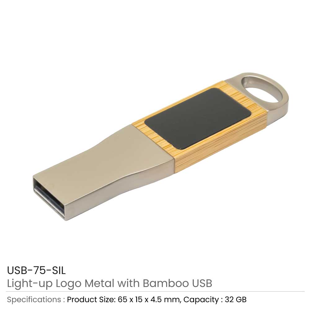 Light-Up-Logo-Metal-with-Bamboo-USB-75-SIL