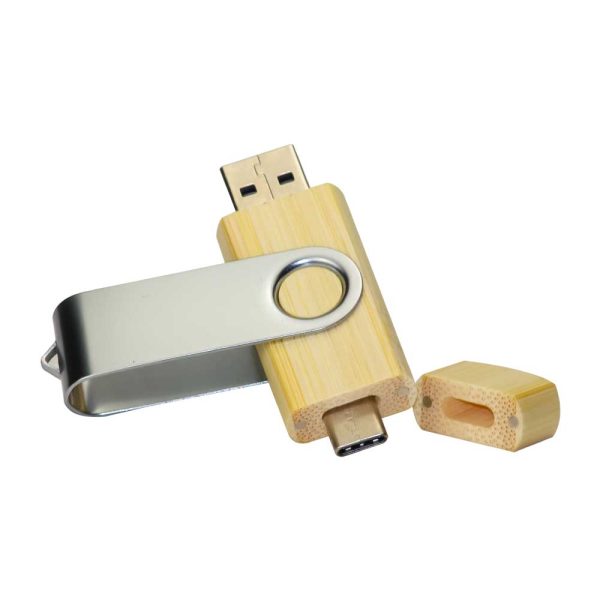 OTG Bamboo Swivel USB