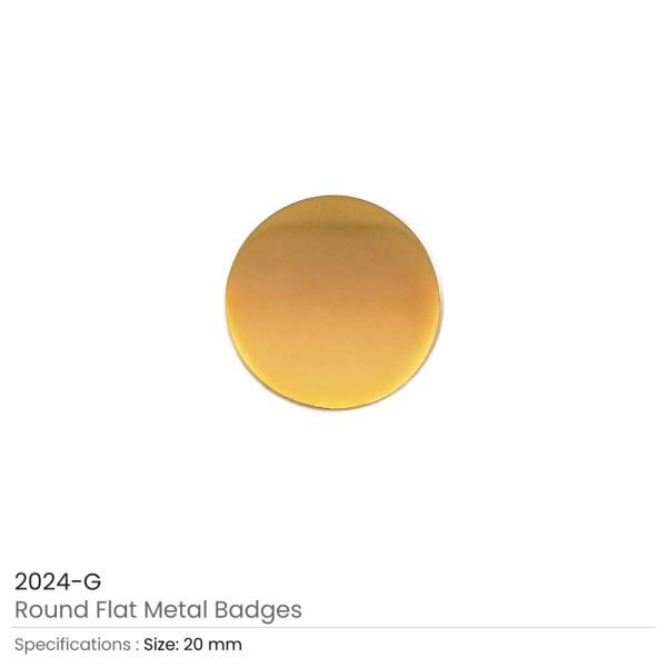 Round Flat Badges Gold