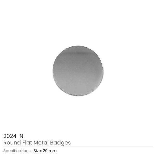 Round Flat Badges Silver