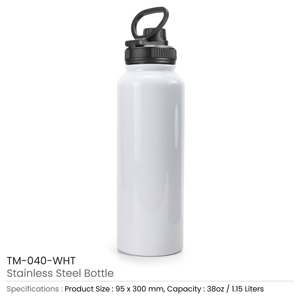 Stainless-Steel-Bottle-White-TM-040-WHT