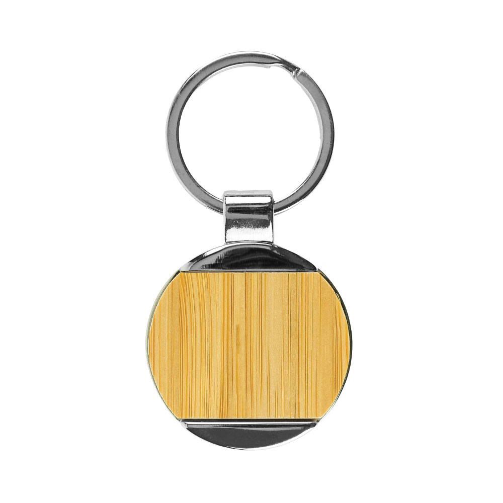 Round-Bamboo-and-Metal-Keychains-KH-9-BM-Front-Side