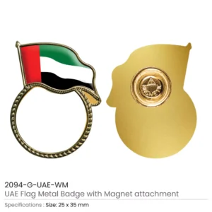 UAE Flag Design Badges in Metal with Attachment - Image 4