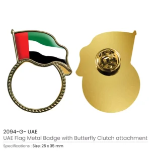 UAE Flag Design Badges in Metal with Attachment - Image 3