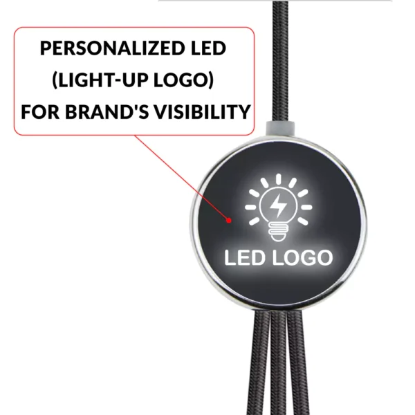 OC-L7 Light Up logo design 3-in-1 Multi Charging long cable