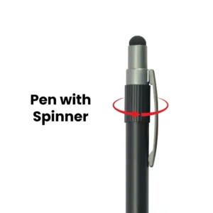 Stylus Metal Spinner Pens – Push Button (Blue Ink) - Image 3