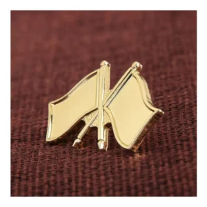 Twin Flag Metal Badges Golden Imprint Your Country Flag - Image 9