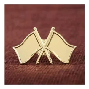 Twin Flag Design Metal Badges Golden without backside Attachment - Image 6