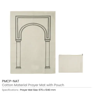 Prayer Mat with Pouch, Cotton Material, Eco-Friendly & Portable - Image 3