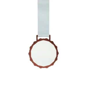 Glass Medal with Metal Frame and 3cm White Ribbon - Image 9