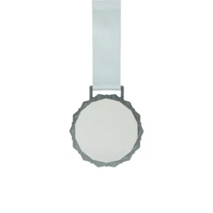 Glass Medal with Metal Frame and 3cm White Ribbon - Image 7