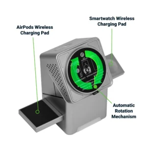 3-in-1 Rotating Charging Station 15W Fast Wireless Charging - Image 8