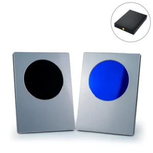 A4 Aluminum Award Plaques with Round Colored Plate and Stand - Image 1