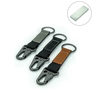 Laserable PU Leather Keychains with Sling Snap Hook - Image 1
