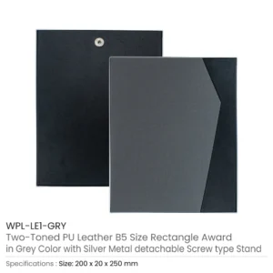 Two-Toned PU Leather Awards with Aluminum Frame & Stand – B5 Size in Luxury Box - Image 7