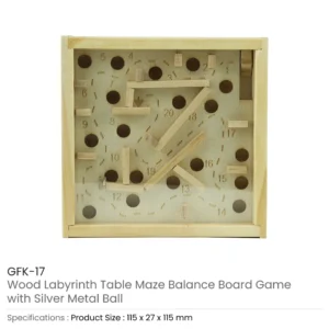 Wooden Maze Board Game with Silver Metal Ball – Labyrinth Balance Puzzle - Image 4