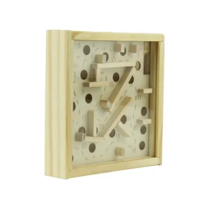 Wooden Maze Board Game with Silver Metal Ball – Labyrinth Balance Puzzle - Image 6