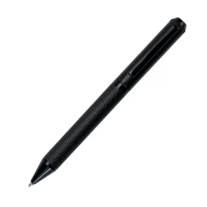 Black Metal Pens with Diamond Textured Design Barrel - Image 1