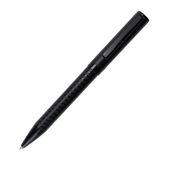 Black-Metal-Pens-with-Spiral-Design-Barrel-PN66-BLK-Blank
