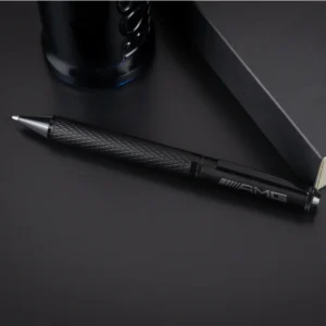 Black Metal Pens with Diamond Textured Design Barrel - Image 2