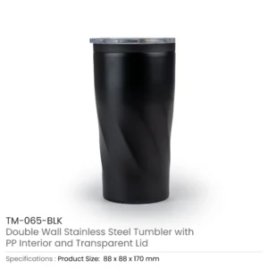 Double Wall SS Tumblers with PP Interior and Transparent Lid 580ml - Image 9