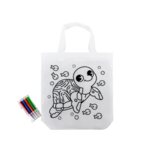 Mini Non-woven Bags 100GSM with 4Color Markers & Imprinted Turtle Outline - Image 1