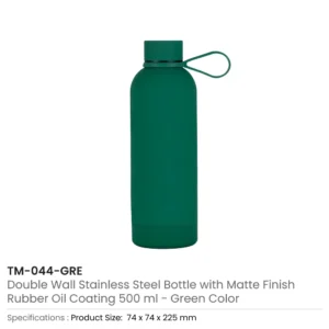 Stainless Steel Water Bottles 500ml – Double Wall, Matte Finish, Soft-Touch Rubber Coating - Image 10