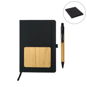 rPET and Bamboo Notebook with Pen Gift Sets - Image 1