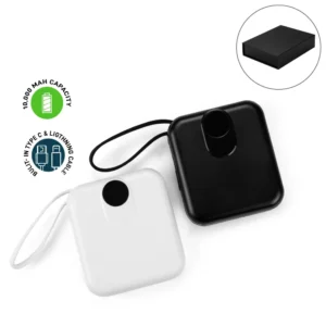 Fast Charging Digital Powerbank 38.5Wh with Built-in Type-C and Lightning Cable, 10000 mAh - Image 1