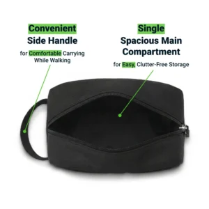 Multipurpose Utility Pouch in Black Polyester Fabric with Zipper and Webbing Handle - Image 6