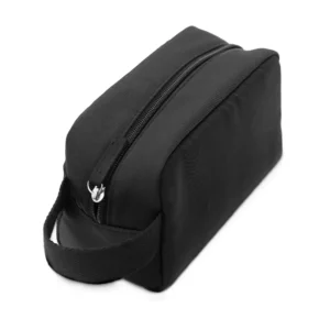 Multipurpose Utility Pouch in Black Polyester Fabric with Zipper and Webbing Handle - Image 8