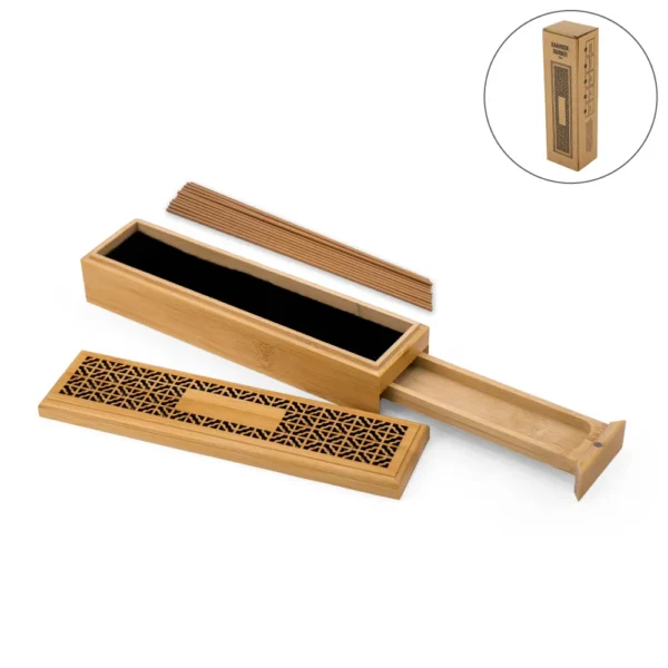Wooden-Incense-Burner-Holder-with-Drawer-Includes-10-Pcs-Oud-Sticks-ICB2-Blank