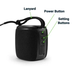 Portable Bluetooth Speaker with Light Up Logo and Lanyard - Image 3