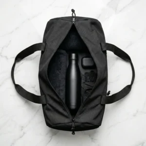 Duffle Gym Bags in Black with Zipper Closure - Image 4