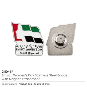 Emirati Women's Day Badges in Metal with Magnet Attachment - Image 4