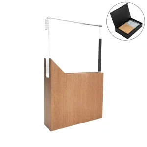 Rectangle Shaped Wood and Crystal Awards with Box