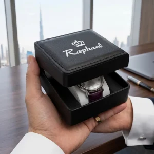 Premium PU Leather Single Watch Gift Box with Removable Cushions - Image 3